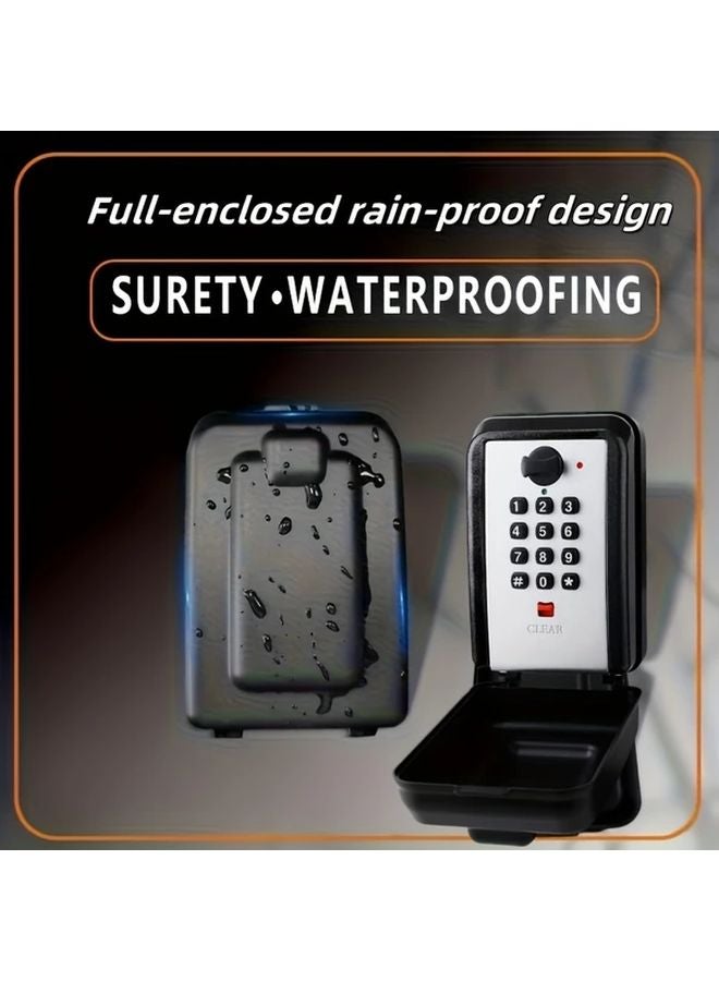 Large Capacity Key Pad Code Lock Box Mechanical Button Rainproof Wall Mounted Key Storage - Image 3